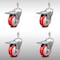 Service Caster 4 Inch SS Red Polyurethane 10mm Threaded Stem Caster Set Total Lock Brake SCC-SSTSTTL20S414-PPUB-RED-M1015-4 - alternate 1